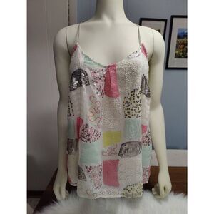 Floreat Anthropologie Sequined and Embroidered Camisole